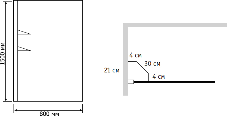 Шторка на ванну RGW Screens SC-54 80x150 с полками 03115408-11 - 2