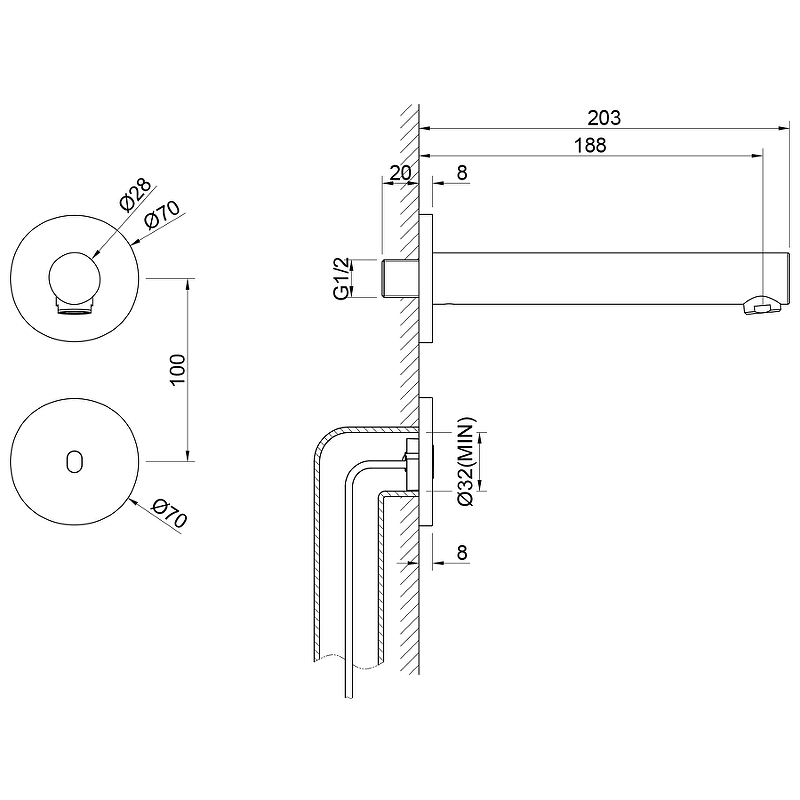 Смеситель для раковины встраиваемый Timo Saona золотой 2373/17SM - 1