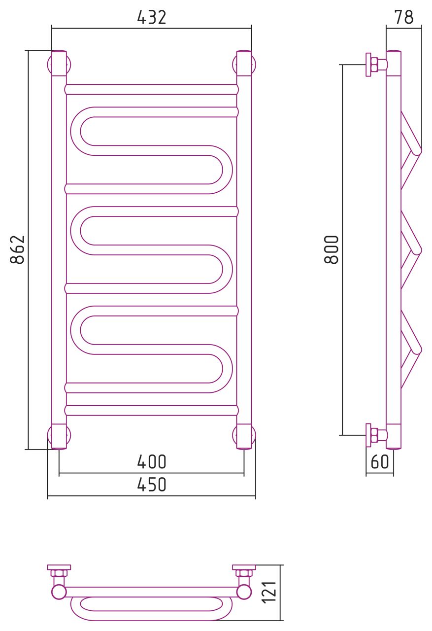 Полотенцесушитель водяной ДР 