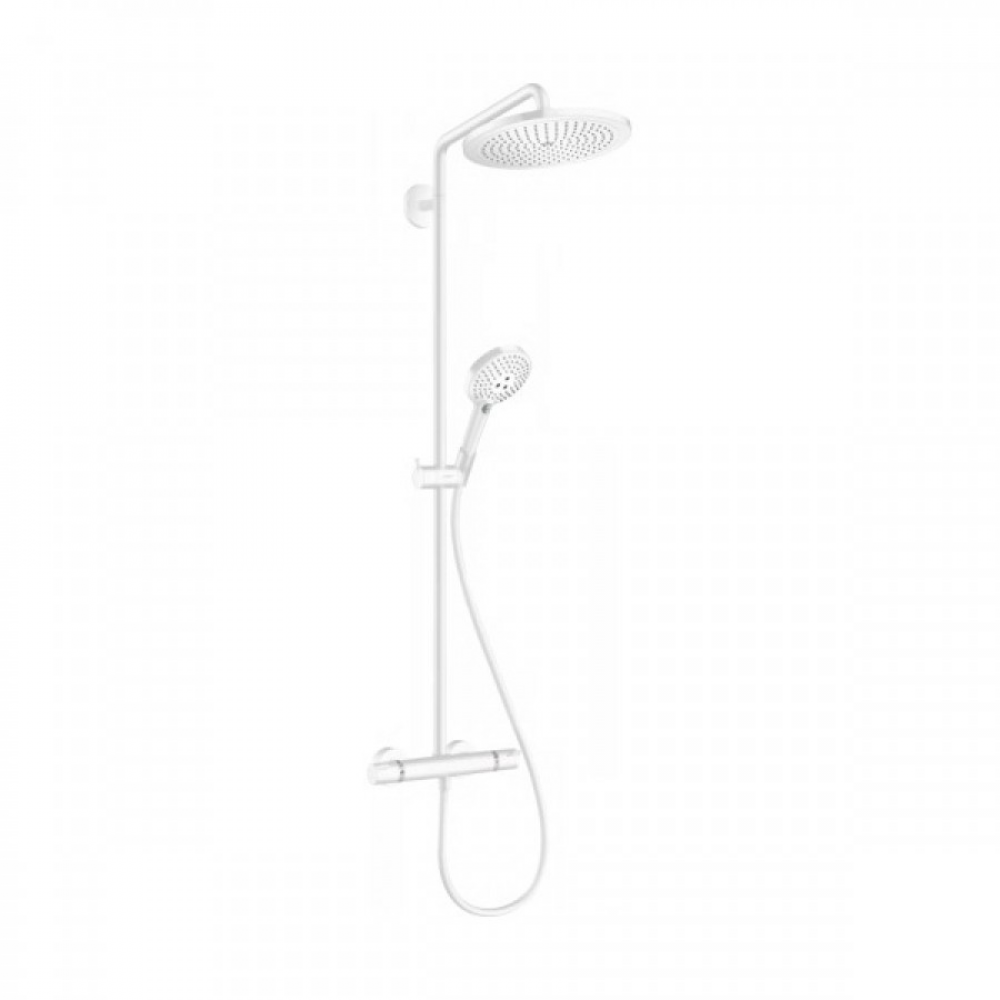 Душевая система 9 л/мин с термостатом и ручным душем Hansgrohe Showerpipe 280 1jet EcoSmart Raindance Select S 120 3jet 26891700 белый - 0