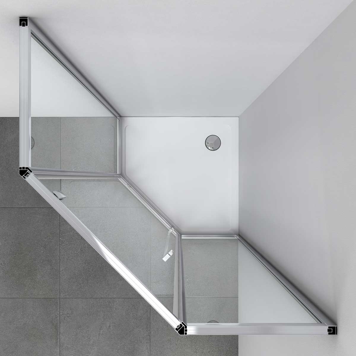 Душевой уголок Vincea Penta VSP-3P100CL 100x100, профиль хром, стекло прозрачное - 1