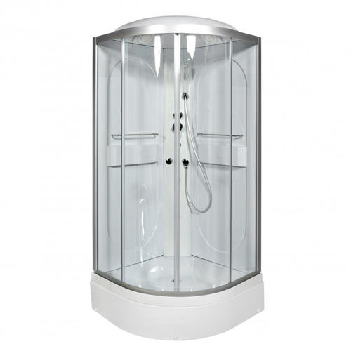 Душевая кабина Deto L 80х80 с гидромассажем и электрикой, хром  L580GM+EL - 1