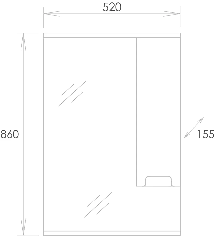 Зеркало-шкаф Onika Харпер 52 R с подсветкой, белый/мешковина  205216 - 6