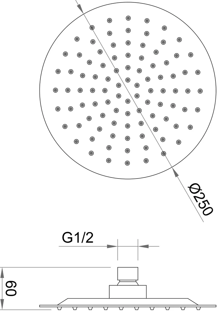 Верхний душ Berges Ventas хром 074003 - 2