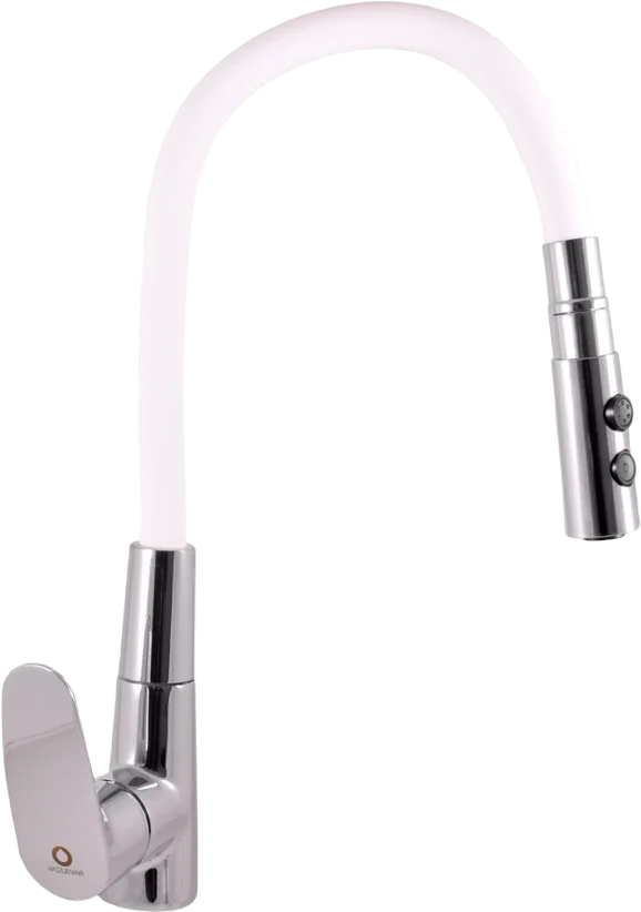 Смеситель для кухни Rav Slezak Amur с гибким изливом хром - белый AM719.5/12B - 0