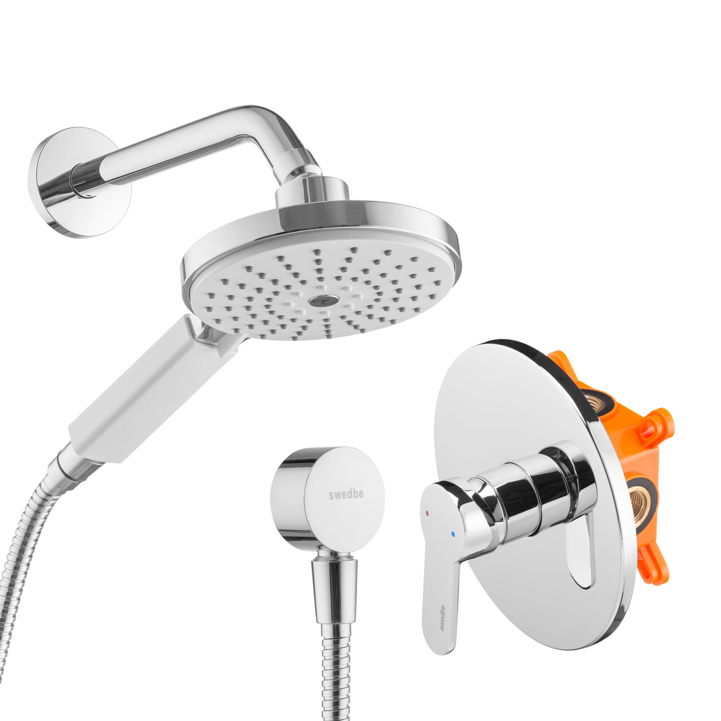 Swedbe Platta Душевой комплект с магнитным держателем со встроенным смесителем с монтаж.боксом 5530 - 0
