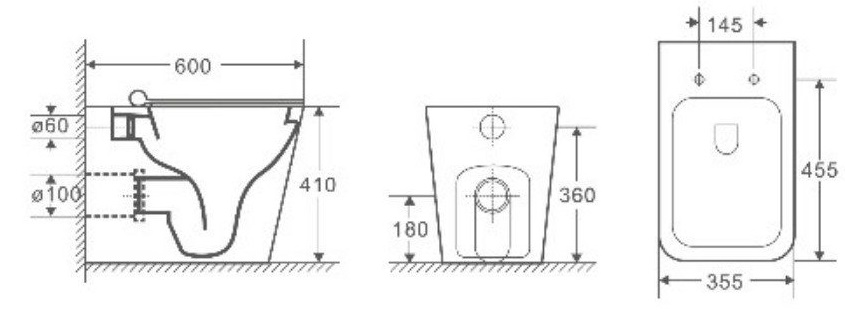 Унитаз приставной Weltwasser WW SK Gelbach 002GL-WT безободковый с микролифтом белый  10000003664 - 1