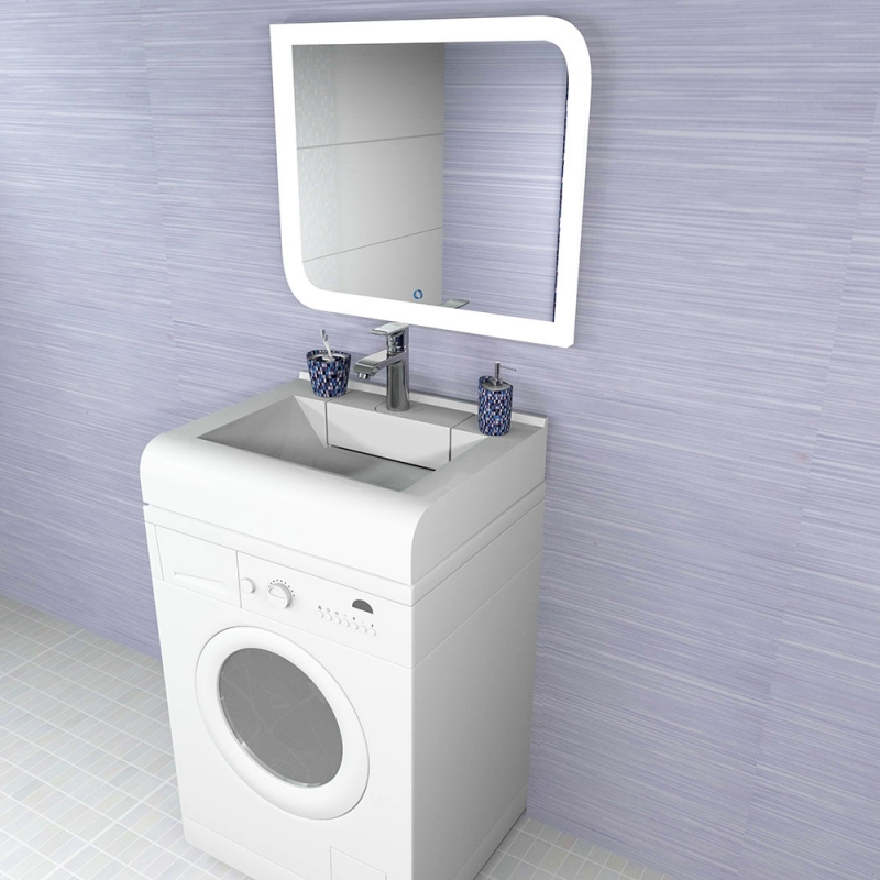 Раковина Stella Polar Корини 60х49 на стиральную машину белый SP-00000237 - 4