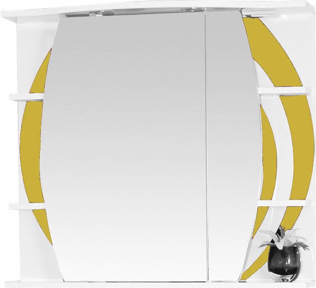 Зеркало-шкаф Misty Каролина 80 R желтое стекло П-Крл02080-315СвП - 0