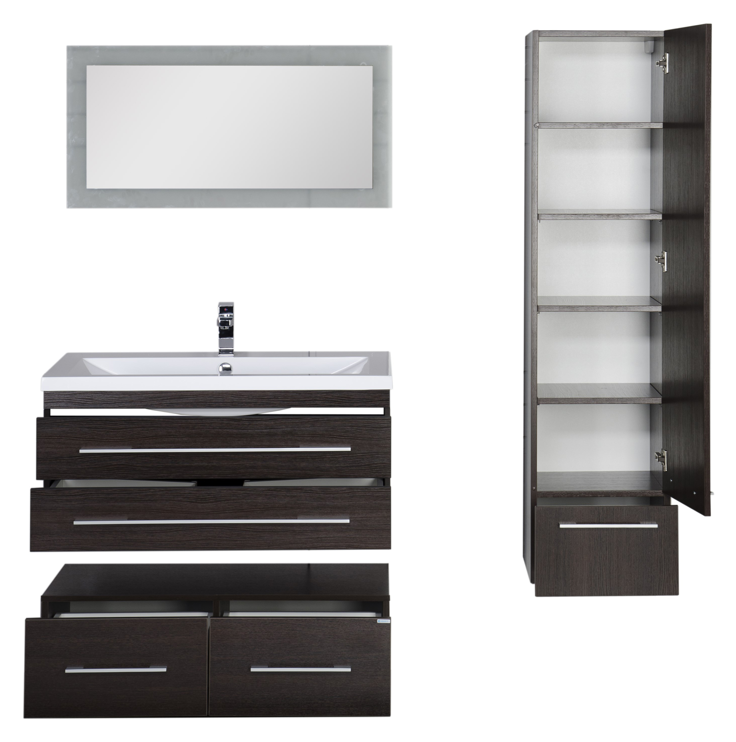 Тумба Aquanet Нота 100 подкатная венге 00170750 - 22