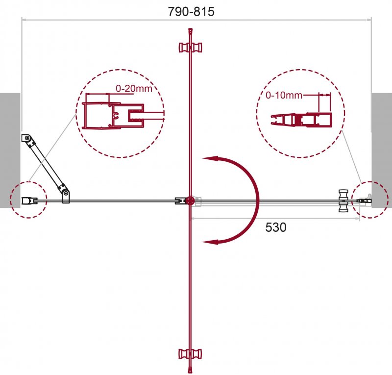 Душевая дверь BelBagno Etna 80 профиль хром  ETNA-B-12-60/20-C-Cr-90 - 7