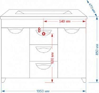 Тумба под раковину Misty Кристи 105 бежевая глянцевая П-Кри01105-031 - 1