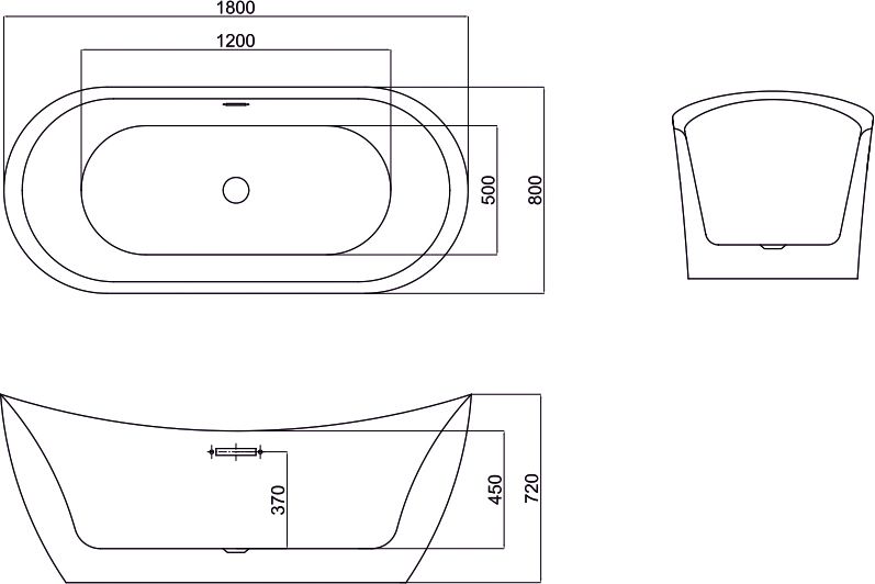 Акриловая ванна Black&White Swan SB104 104SB00 - 5