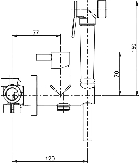 Гигиенический душ Webert Elio со смесителем EL870301980 - 1