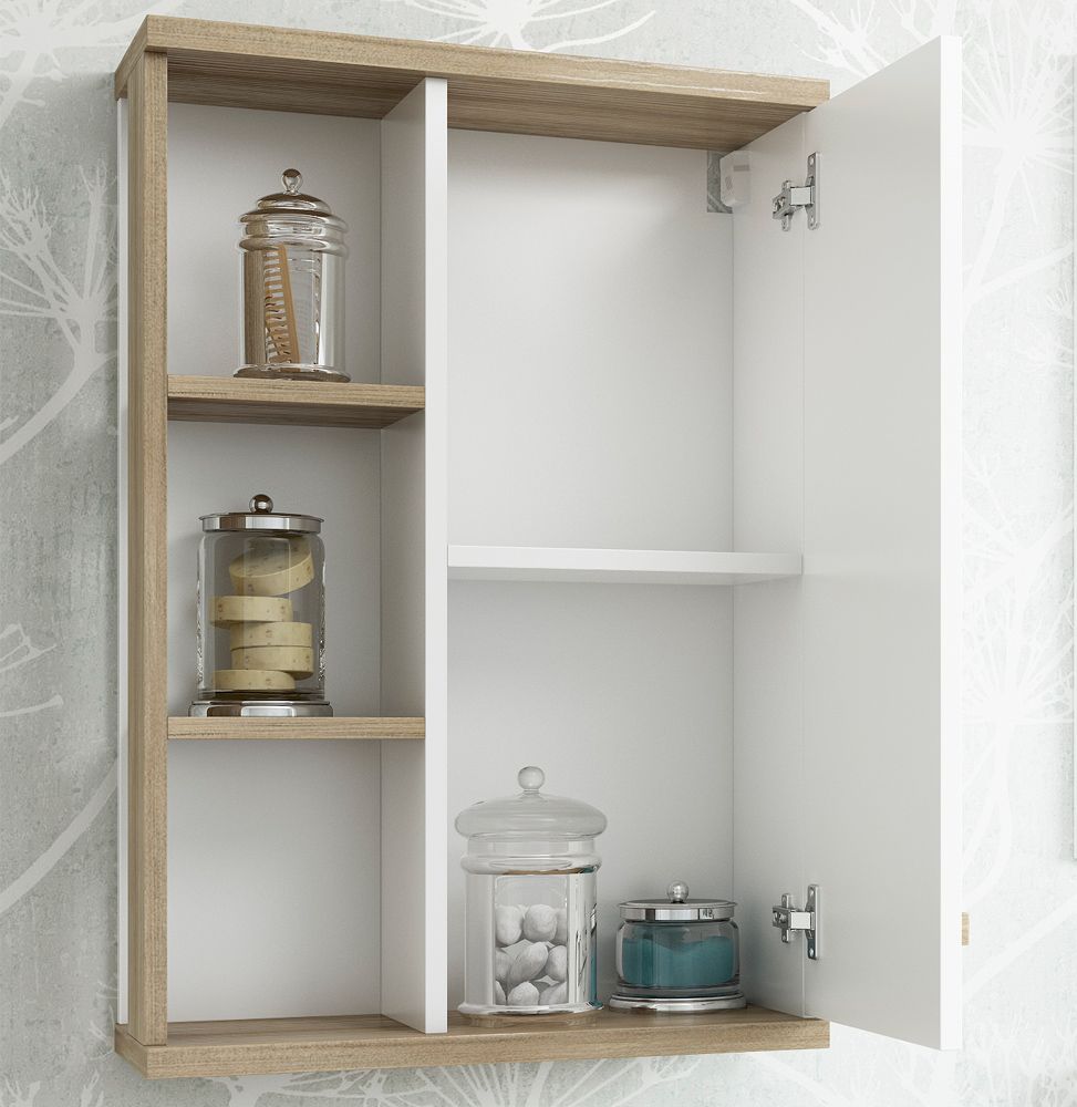 Шкаф Sanflor Ингрид 50 швейцарский вяз, белый C03688 - 2