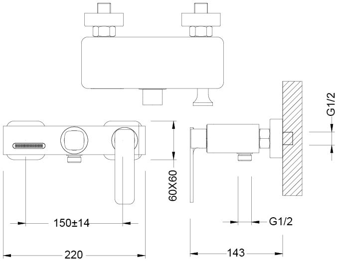 Смеситель Timo Torne 4314/02Y для ванны с душем - 1