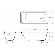 Чугунная ванна Delice Aurora 140x70 DLR230617R с отверстиями под ручки без антискользящего покрытия - 1