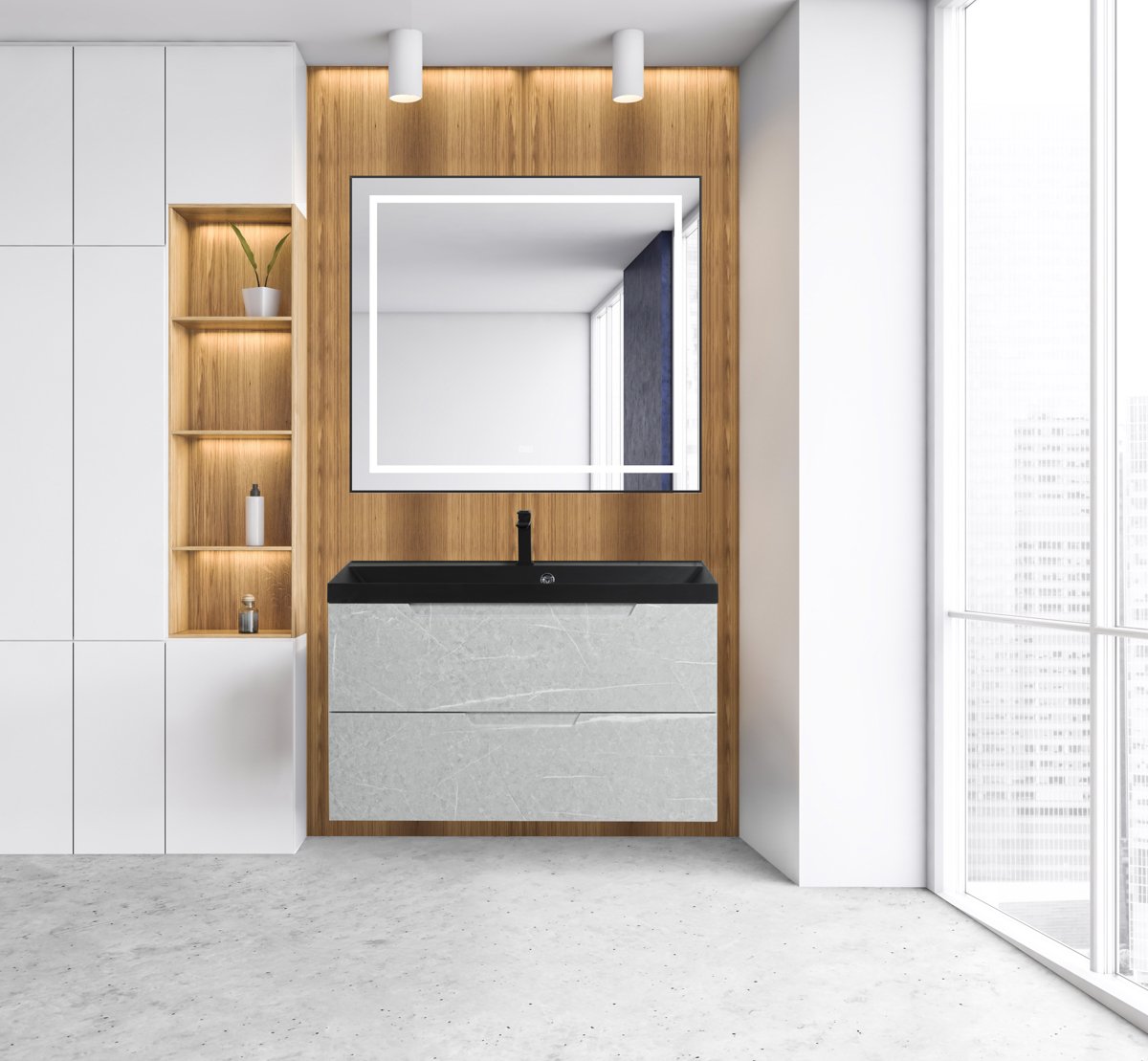 Комплект мебели BelBagno Vittoria 80 серый - 1