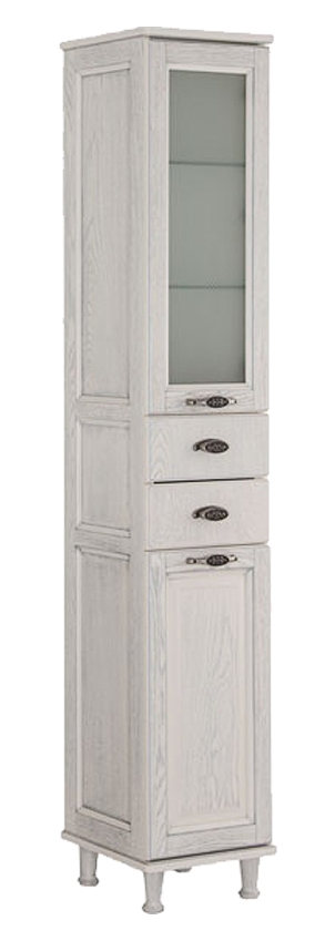 Шкаф-пенал Aquanet Тесса 35 фасад стекло, жасмин, серебро 185814 - 3