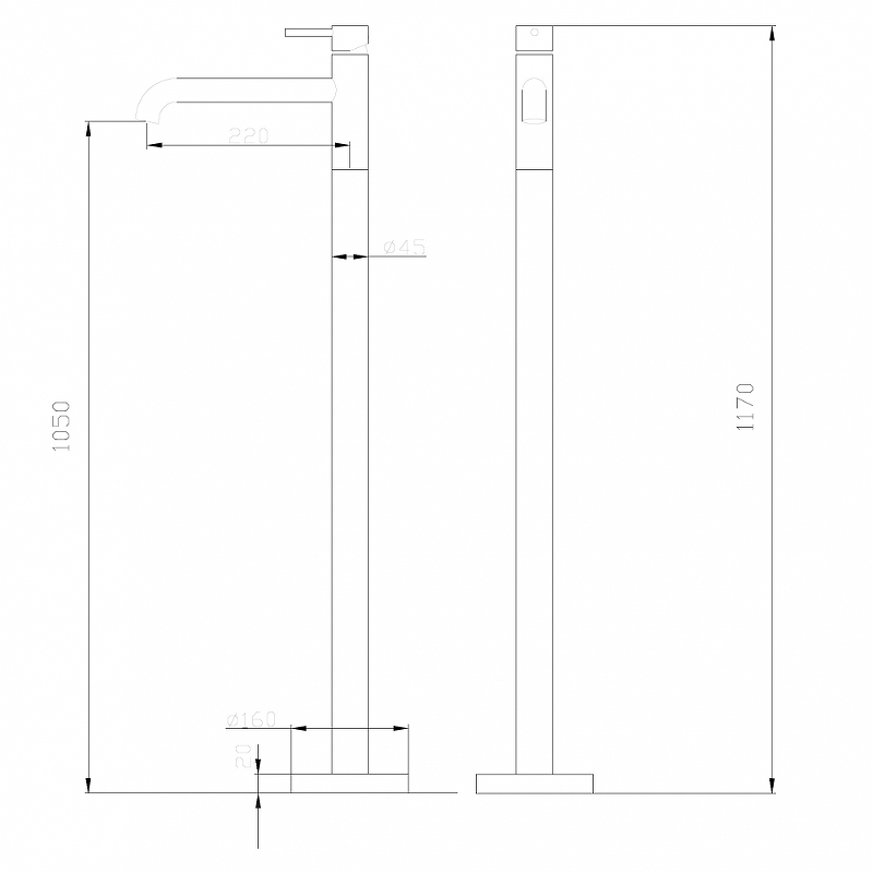 Смеситель для раковины напольный Abber Wasser Kreis розовое золото AF8140RG - 2