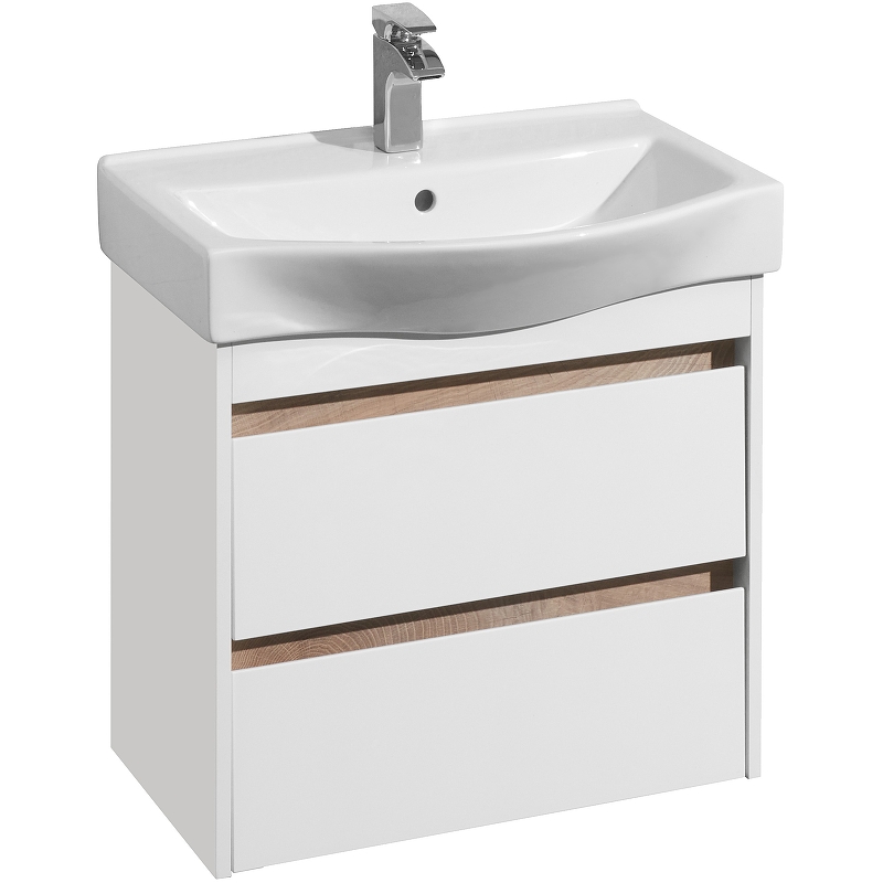 Тумба с раковиной Aquaton Нортон 65 белый глянец 1A2488K0NT010 - 0