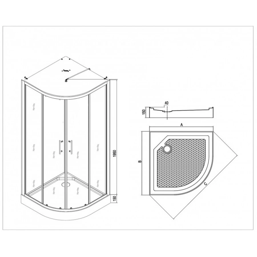 Душевая кабина Esbano 80х80 белый ESKE80CR - 2