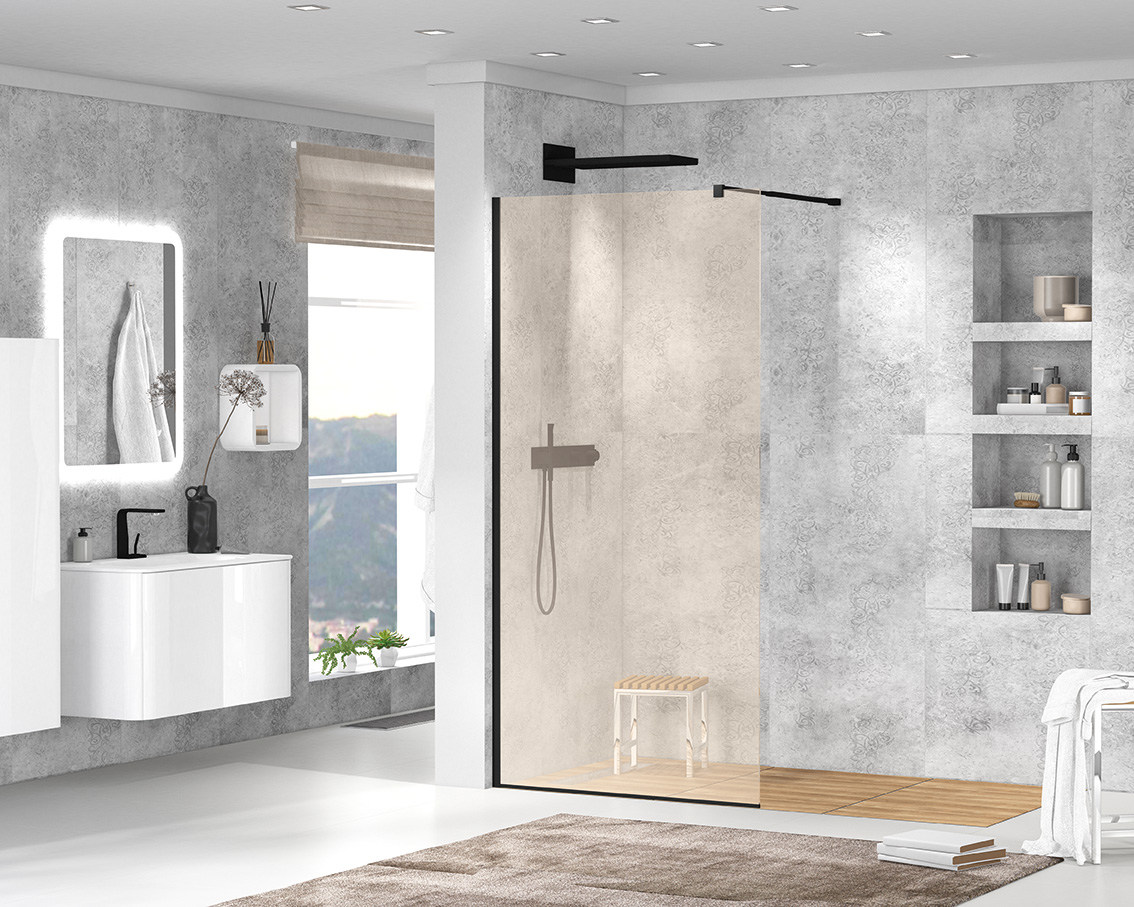 Душевая перегородка Cezares Liberta-L-1-80-BR-NERO - 1