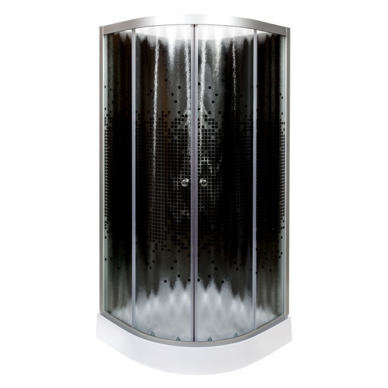 Душевая кабина Deto L 90х90 с гидромассажем, без крыши, черный  L809NGMBLACK - 0