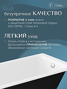 Чугунная ванна Delice Parallel 170x70 DLR220505RB с черными матовыми ручками без антискользящего покрытия - 4
