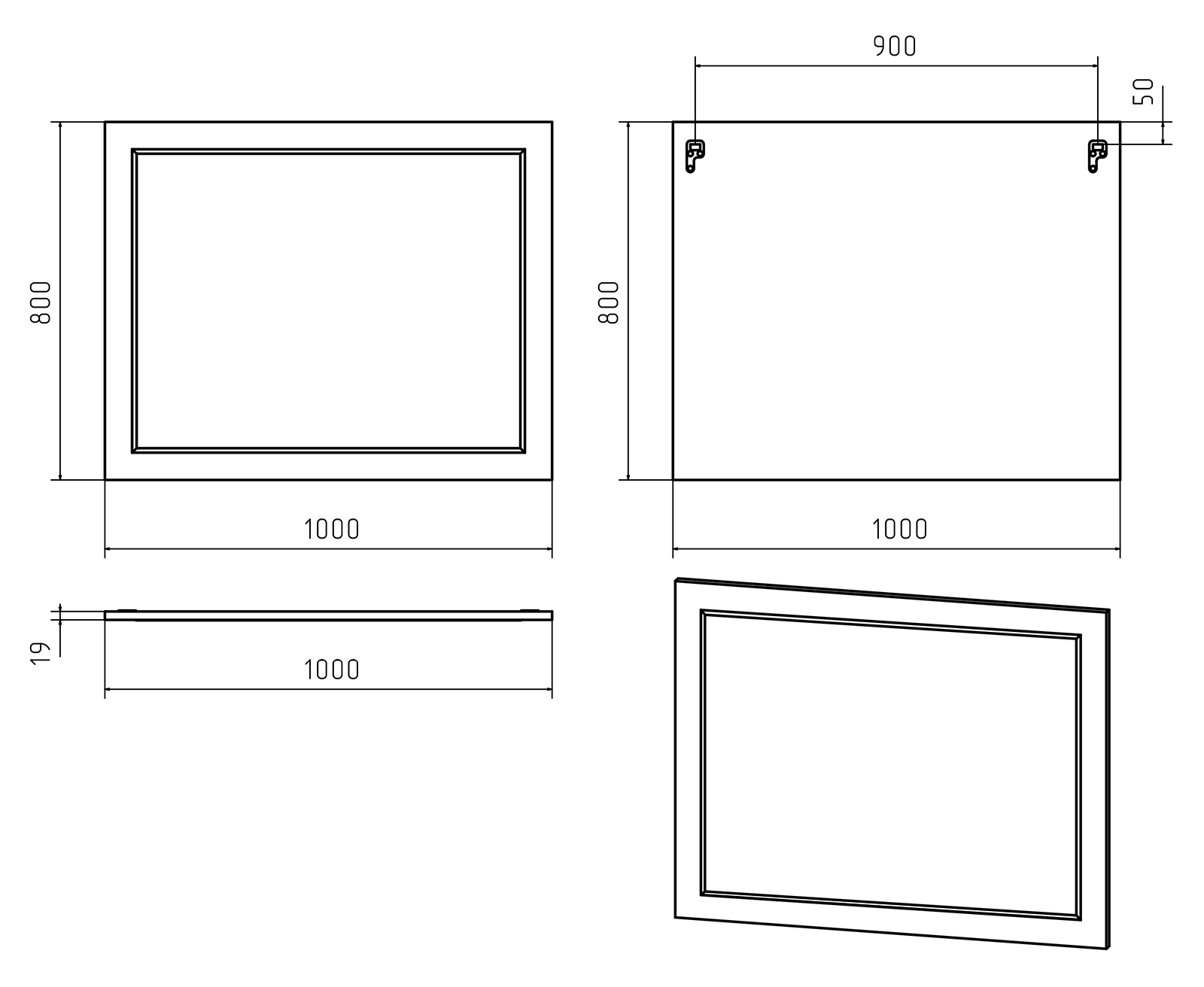 Зеркало Misty Лейла 100 белое П-Лей02100-011 - 2