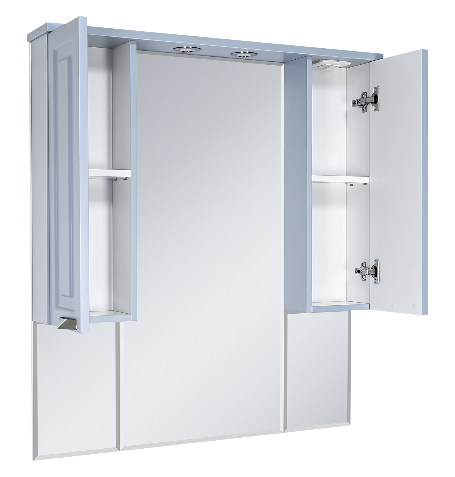 Терра - 90 зеркало-шкаф серый П-Тер02090-0501 - 1