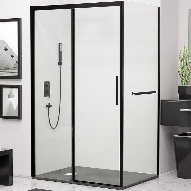 Душевой уголок RGW Leipzig LE-41-1B 110х90 профиль черный стекло прозрачное 341241119-014 - 0