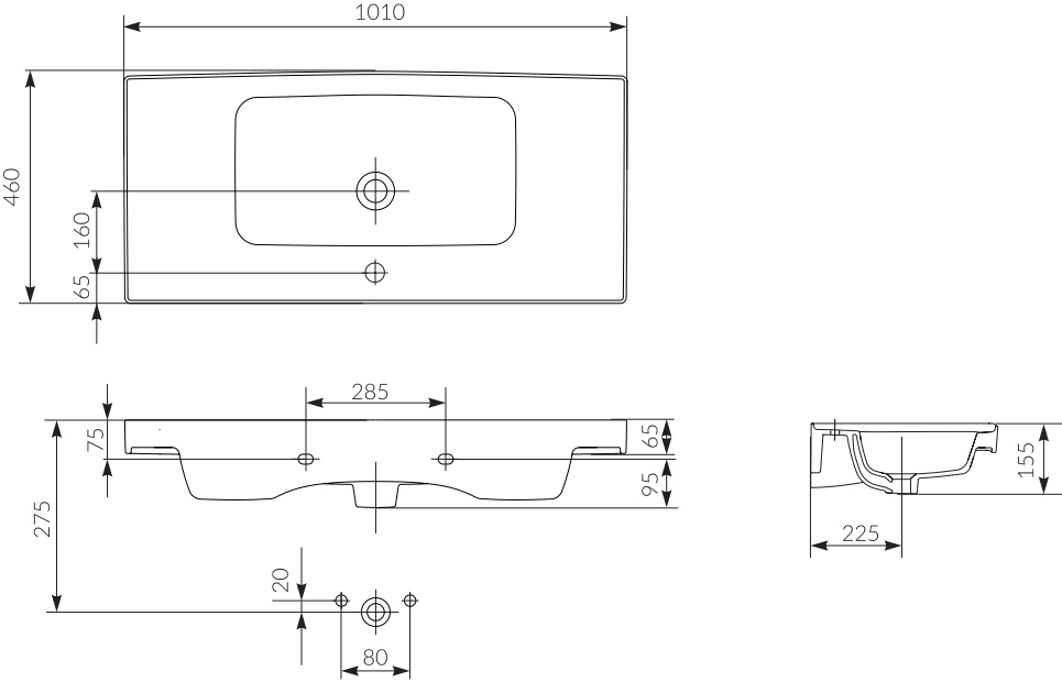 Раковина Cersanit Crea UM-CRE100/1 P-UM-CRE100/1 - 4