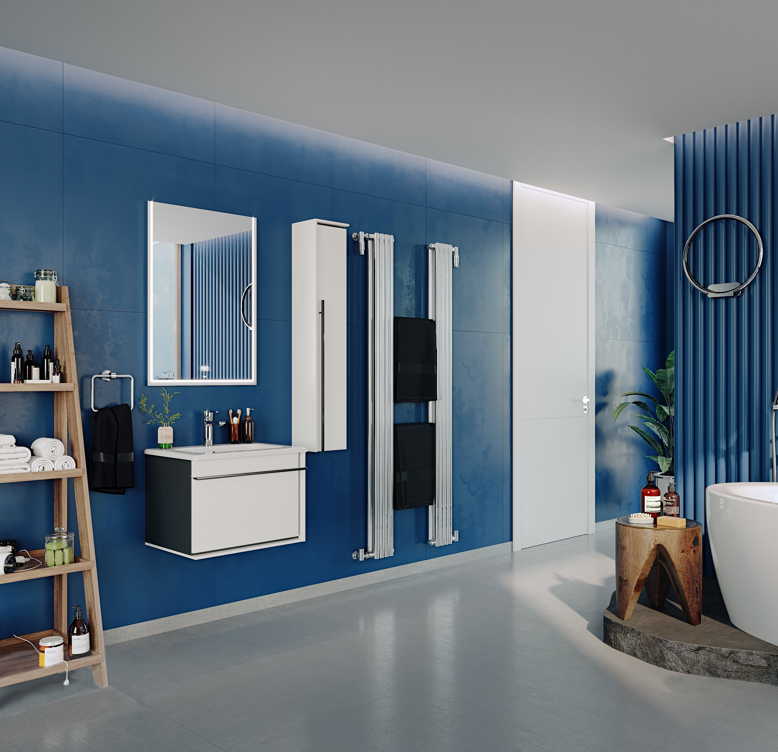 Тумба для комплекта Roca Aneto 60 белая, черная 857429806 - 1