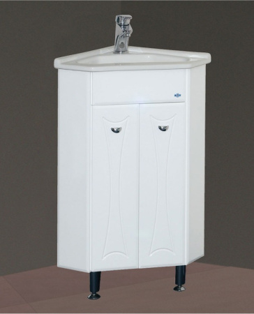 Тумба с раковиной Misty Лотос 40 белая глянцевая СО000004008 - 1