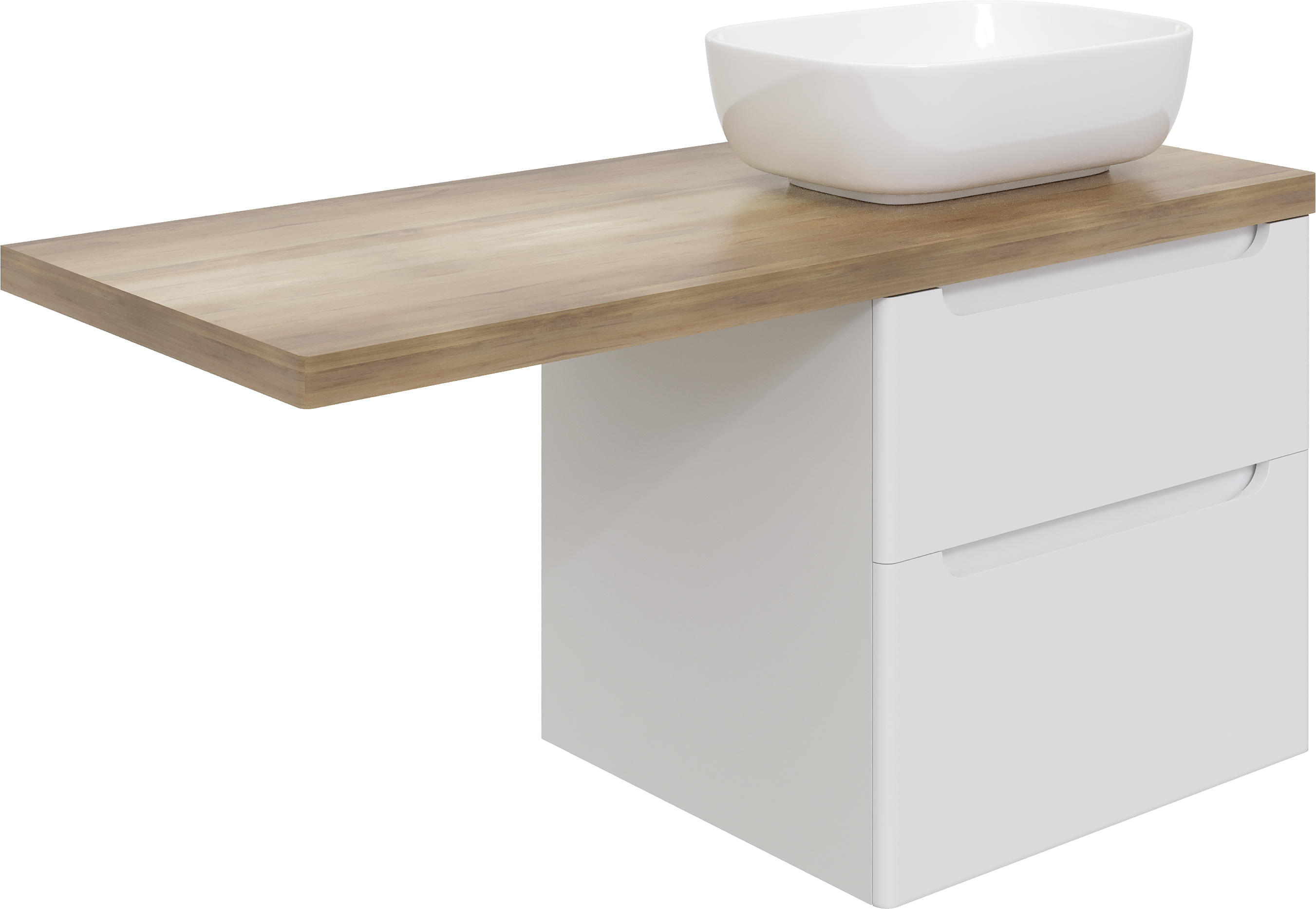Тумба с раковиной STWORKI Берген 60 белая со светлой столешницей 122, Moduo 50 Square, L 549614 - 6