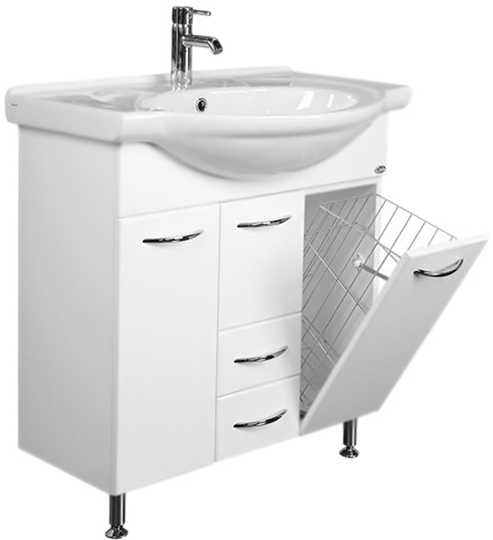 Комплект мебели Onika Моника 75 с бельевой корзиной белый  - 2