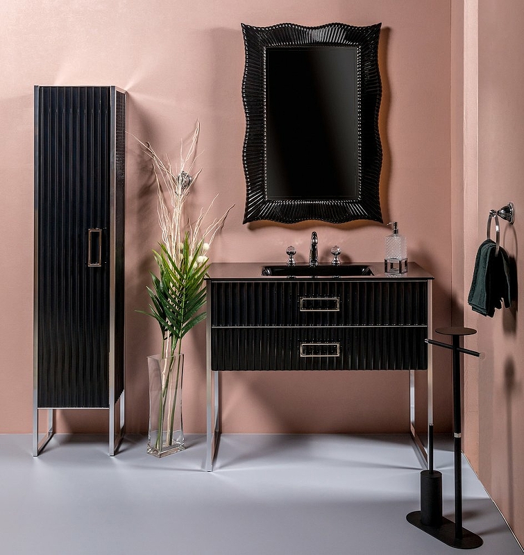 Тумба под раковину моноблок Boheme Armadi Art Monaco 100 черный глянец - хром 866-100-BCR - 1