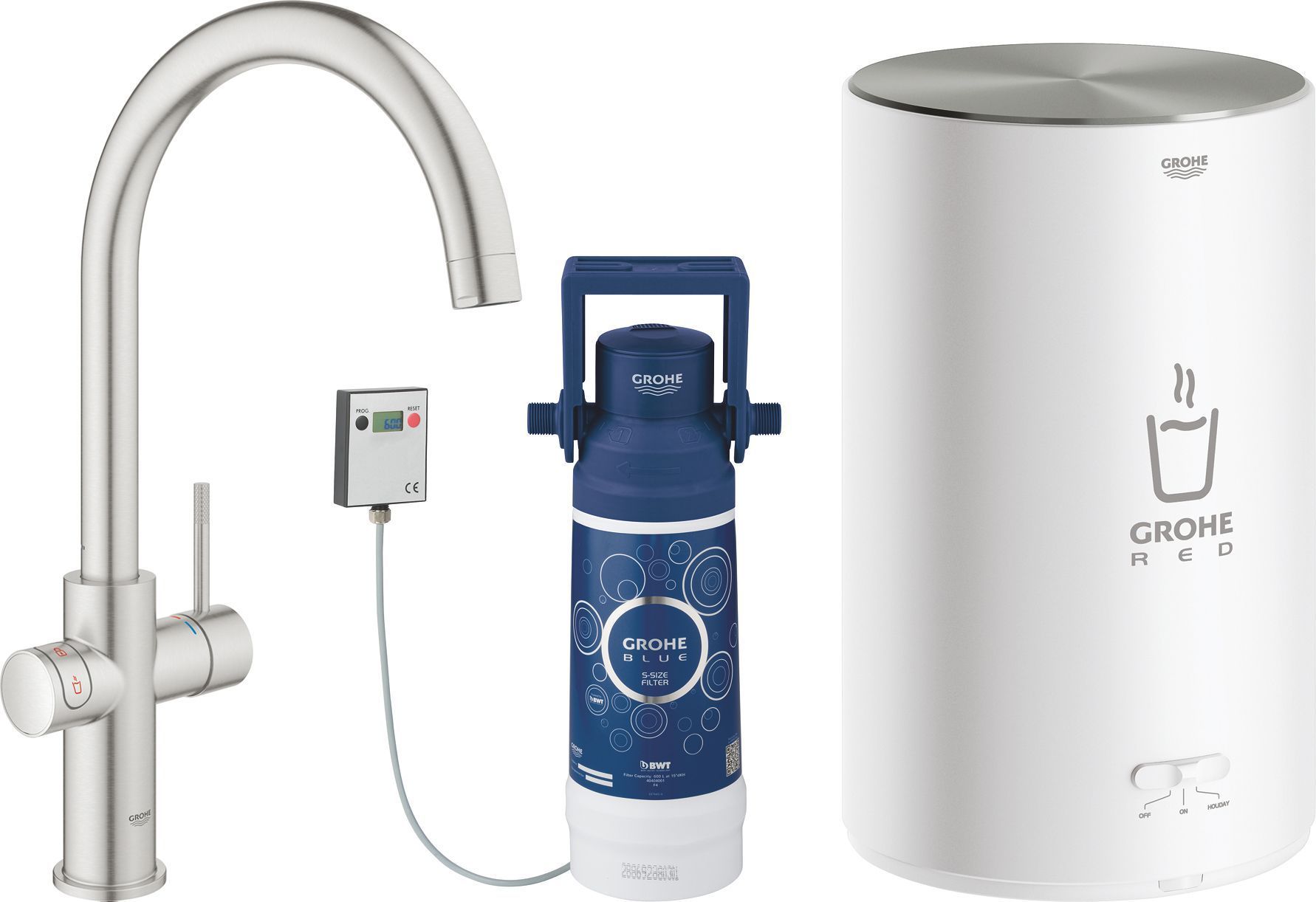 Смеситель Grohe Red II Duo 30083DC1 для кухонной мойки, с водонагревателем - 0