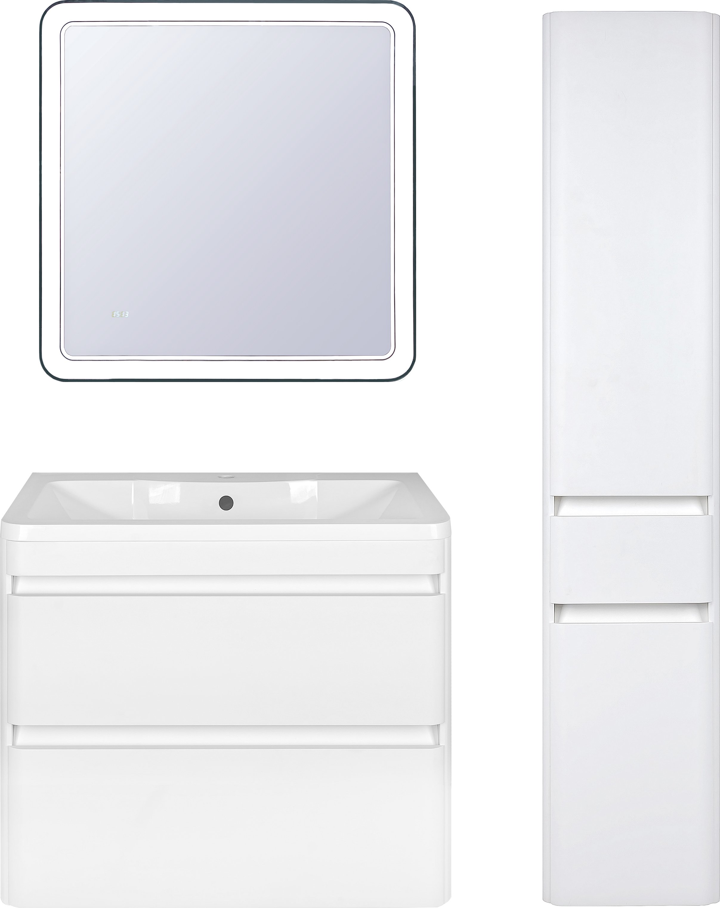 Тумба с раковиной Style Line Атлантика 80 Люкс Plus, подвесная, белая - 2