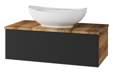 Тумба под раковину Misty Ива 90 темное дерево - черный П-Ива-01090-481Я - 0