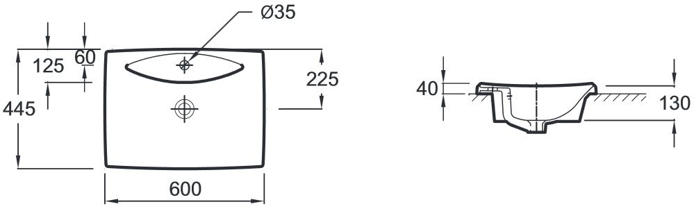 Раковина Jacob Delafon Escale E1289 60 см E1289-00 - 1
