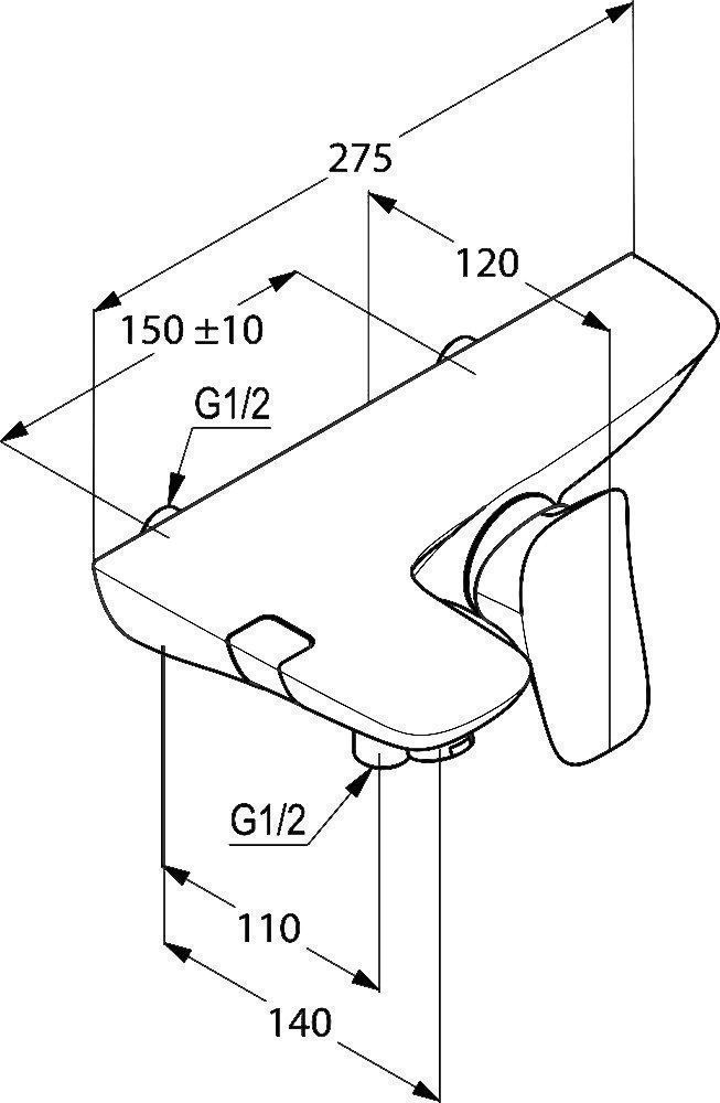 Смеситель Kludi Ambienta 534450575 для ванны с душем - 1