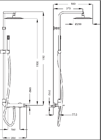 Душевая стойка Cezares Eco хром  ECO-CD-01-Cr - 1