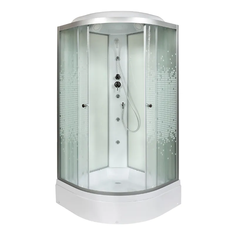 Душевая кабина Deto L 80х80 с гидромассажем, хром  L780GM - 0