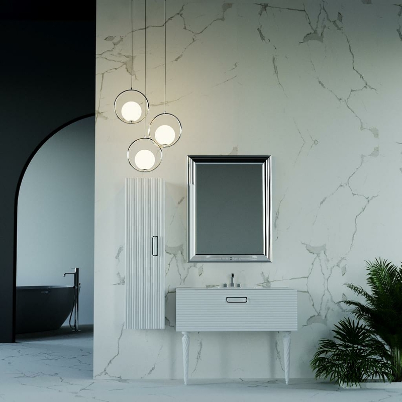 Тумба под раковину Armadi Art Vallessi Avangarde Linea 80 белый - хром 842-080-WCR - 5