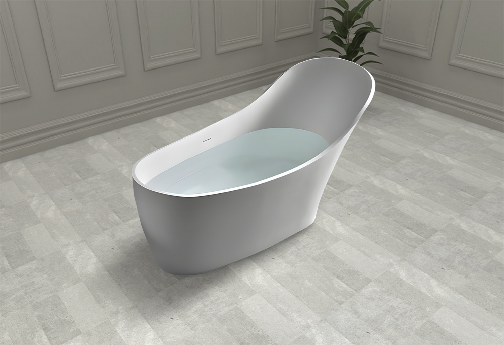 Ванна из искусственного камня Abber Stein 169х75 белый матовый AS9618 - 2