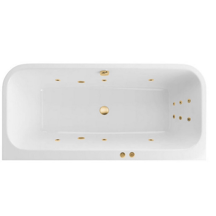Ванна акриловая Excellent Arana Line 180х85 с гидромассажем белый - золото WAEX.ARA18.LINE.GL - 0