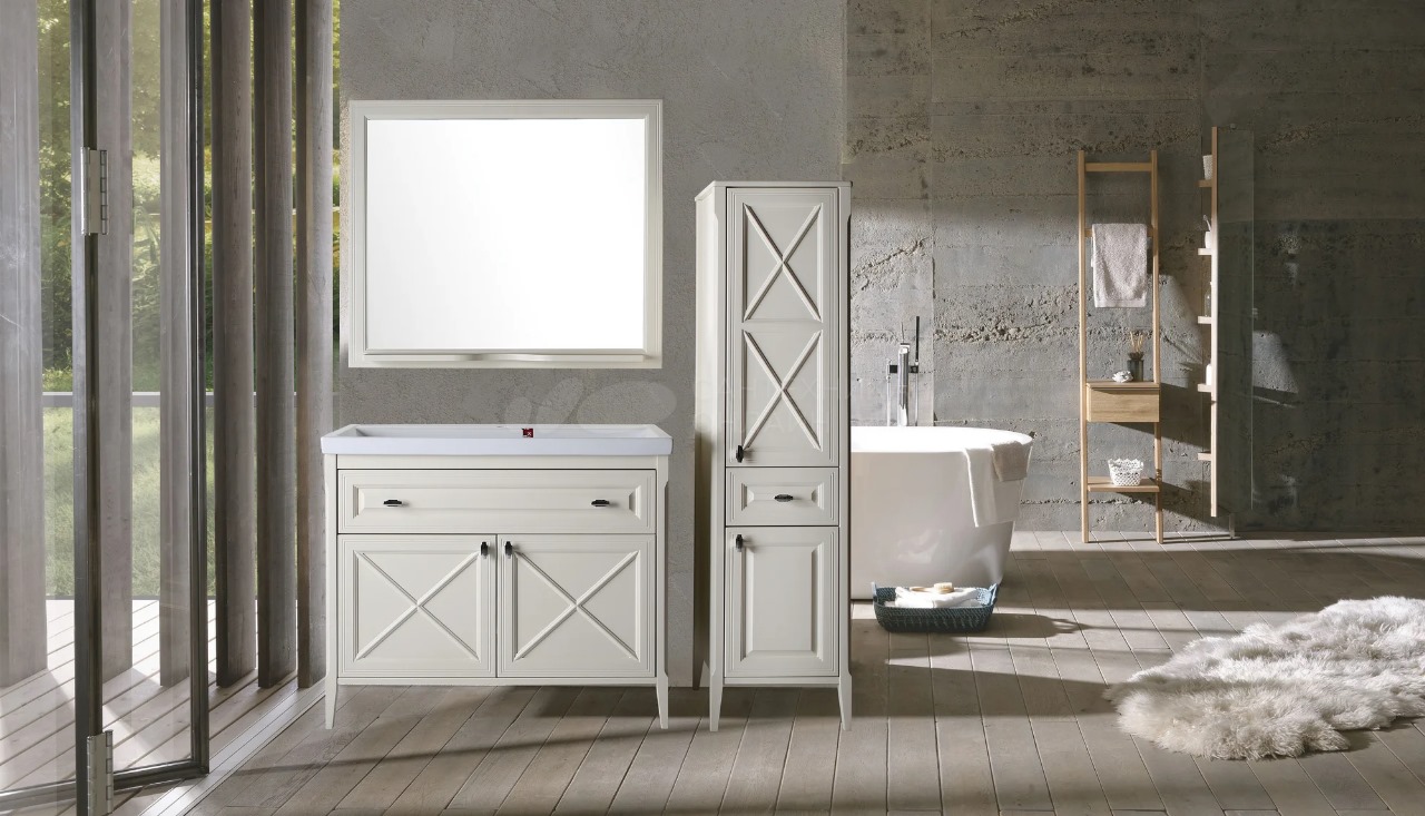 Зеркало ASB-Woodline Монте 100 бежевое, с полкой 10777 БЖ - 1