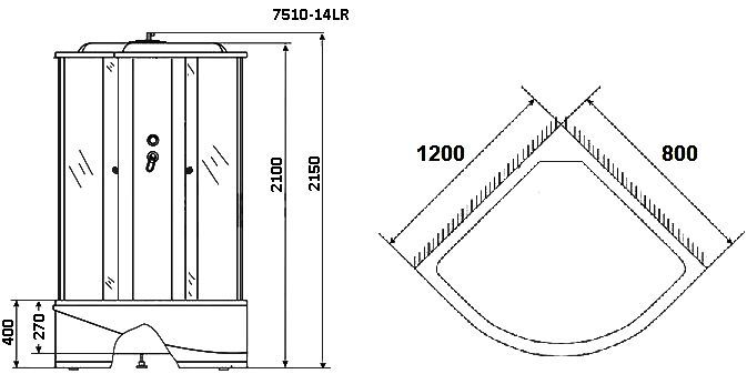Душевая кабина Niagara Eco NG-7510-14R 7510R - 2
